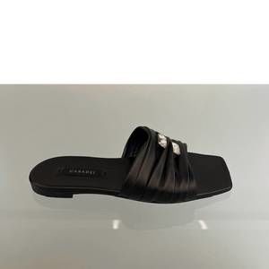 NEW CASADEI 1m431j0101c26499000 flat sandal with crystals in black